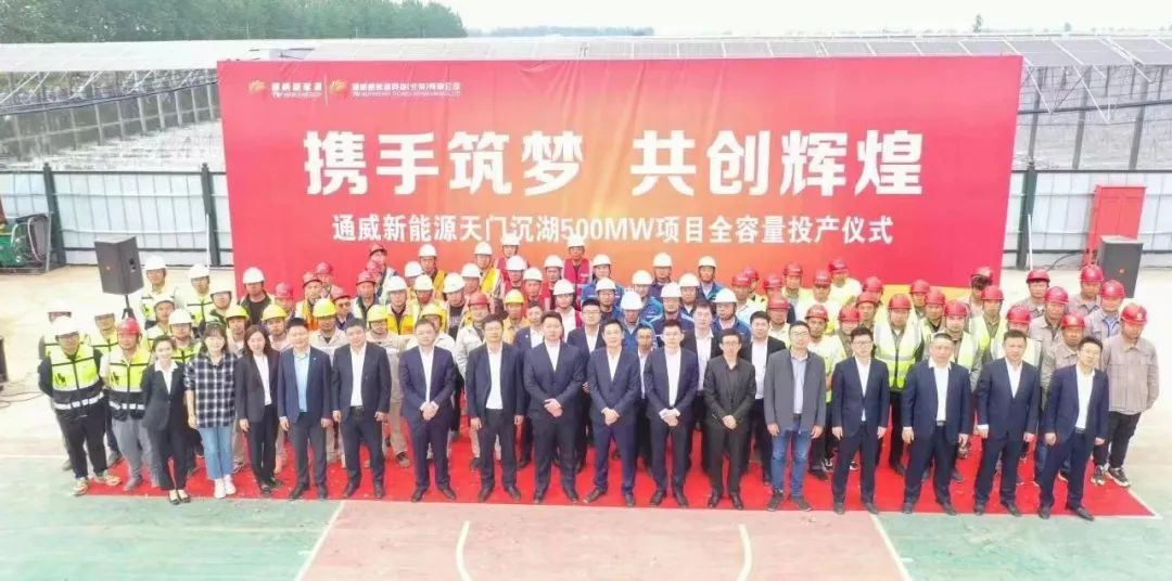 渔光发展新里程！通威天门沉湖500MW“渔光一体”并网