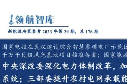 《新能源决策参考》(29期)：中央深改委深化电力体制改革