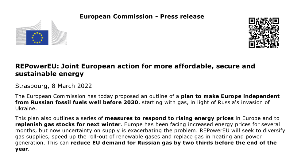摆脱俄罗斯！欧盟宣布重磅计划，谋求“能源独立”