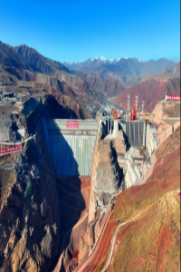 国家重点能源项目青海玛尔挡水电站下闸蓄水